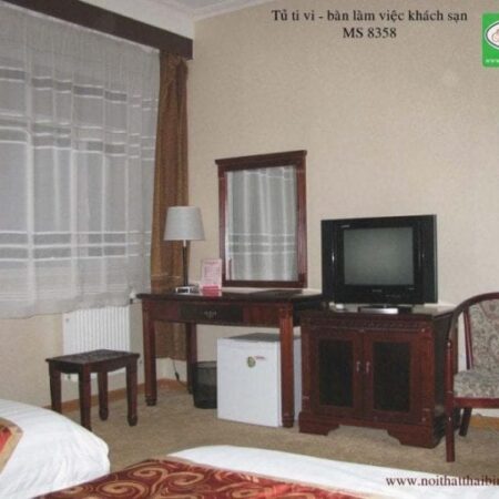 Tủ ti vi - bàn làm việc khách sạn MS : 8358  Giá bộ : 9.100.000