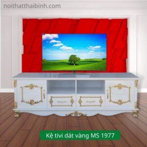 Kệ tivi dát vàng MS 1977