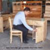 Bàn làm việc gỗ tự nhiên 1m2 MS 2967 - Hình ảnh 2