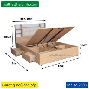 Giường ngủ vạt nâng cao MS 2608