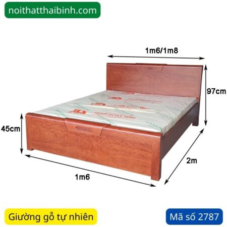 Giường ngủ làm từ gỗ tự nhiên MS 2787