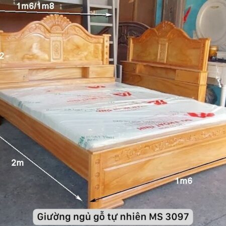 Giường ngủ gỗ gõ đỏ cao cấp MS 3097