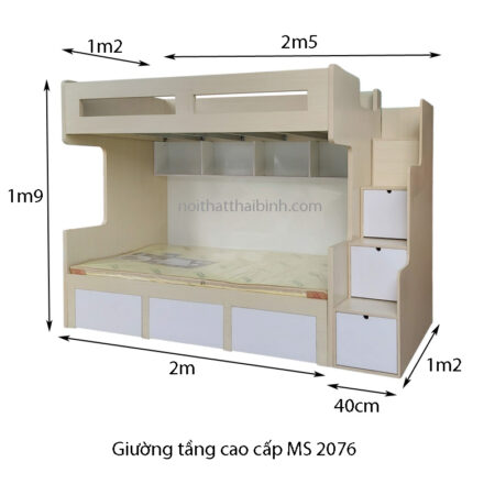 Giường 2 tầng đẹp MS 2076