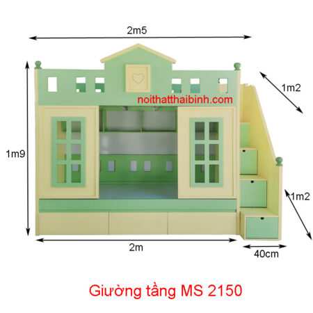 Giường tầng hình ngôi nhà MS 2150
