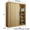 Tủ quần áo cửa trượt 1m8 MS 2860 - Hình ảnh 4