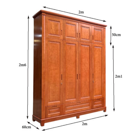 Tủ quần áo cao sát trần MS 3212