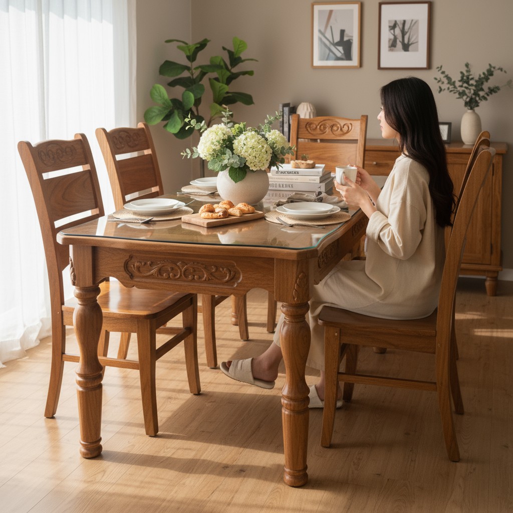 Bộ bàn ghế ăn gỗ hương xám