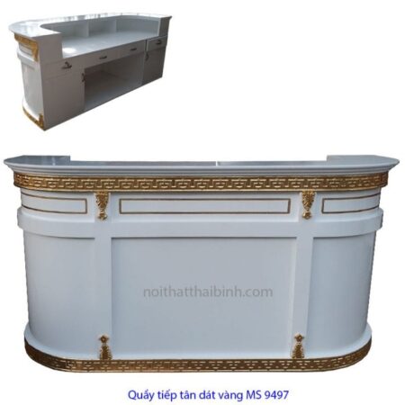 Quầy tiếp tân dát vàng cao cấp MS 9497 Giá 2m0 = 13.800.000