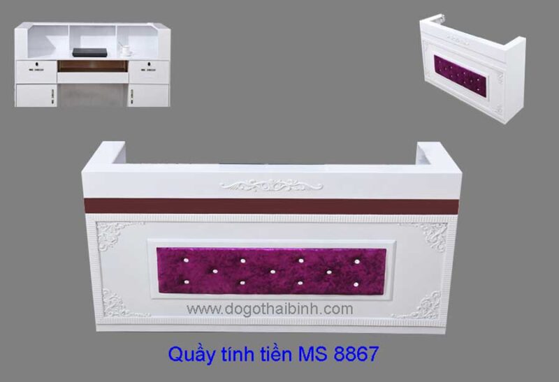 Quầy tính tiền  MS 8867 Size : 1m6 x 1m08 x 0m47 Giá: 8.800.000
