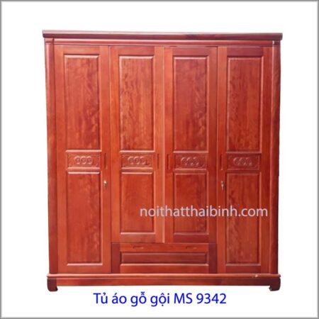 Tủ áo gỗ gội MS 9342 giá 1m8 = 14.000.000