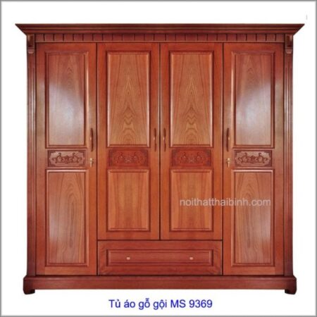 Tủ áo gỗ gội MS 9369 Giá 2m0 = 14.500.000