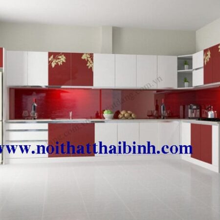 Tủ bếp gỗ cn sơn men trắng MS 1228  GIÁ : 3.100.000 md