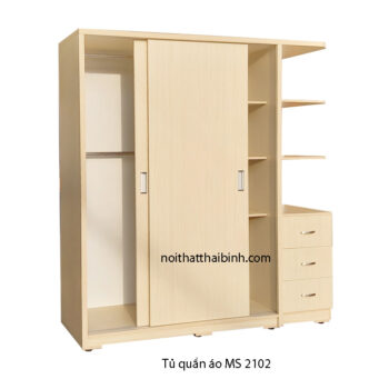 Tủ quần áo 2 cánh trượt đẹp MS 2102