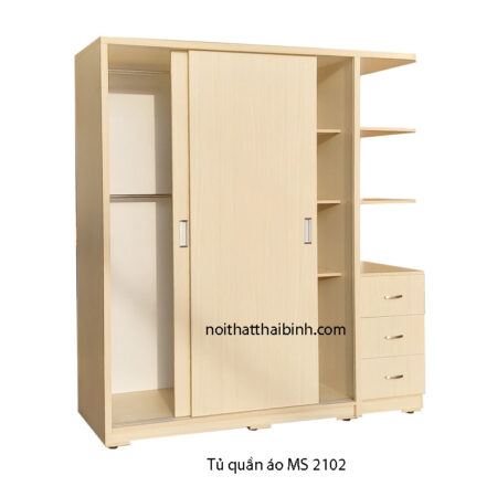 Tủ quần áo 2 cánh trượt đẹp MS 2102