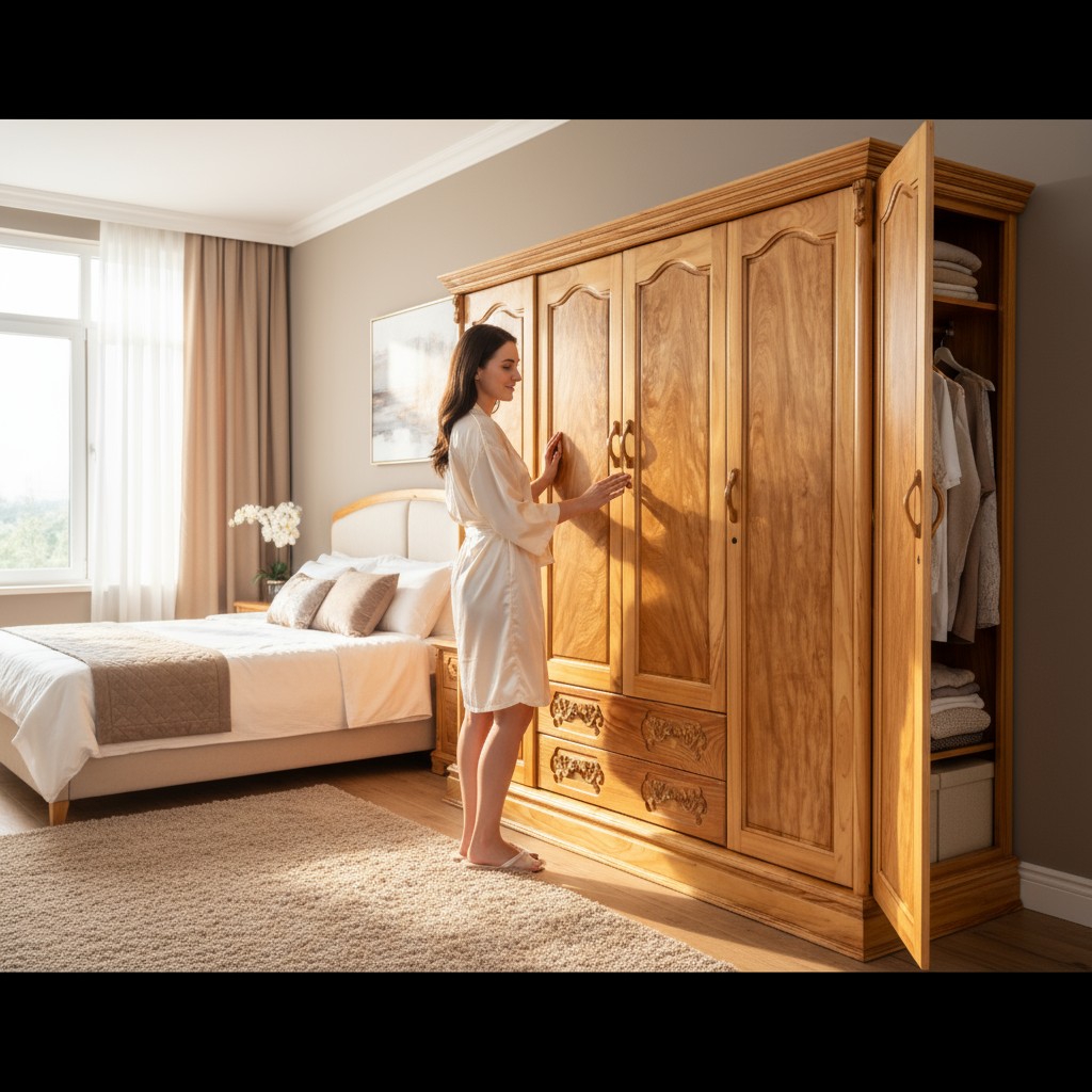 Hình ảnh tủ treo quần áo gắn tường đẹp mắt cho nhà chung cư