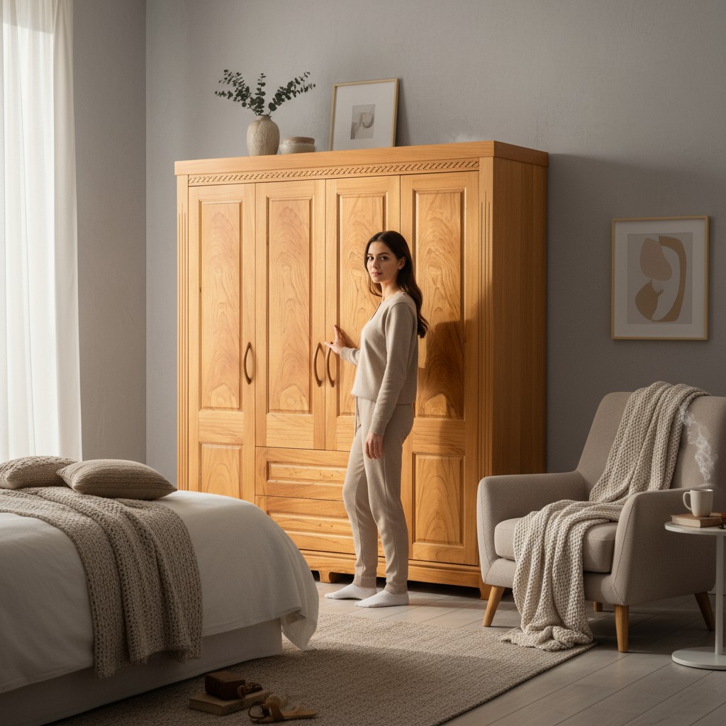 Tủ treo quần áo MDF chống ẩm với nhiều ngăn chứa tiện lợi