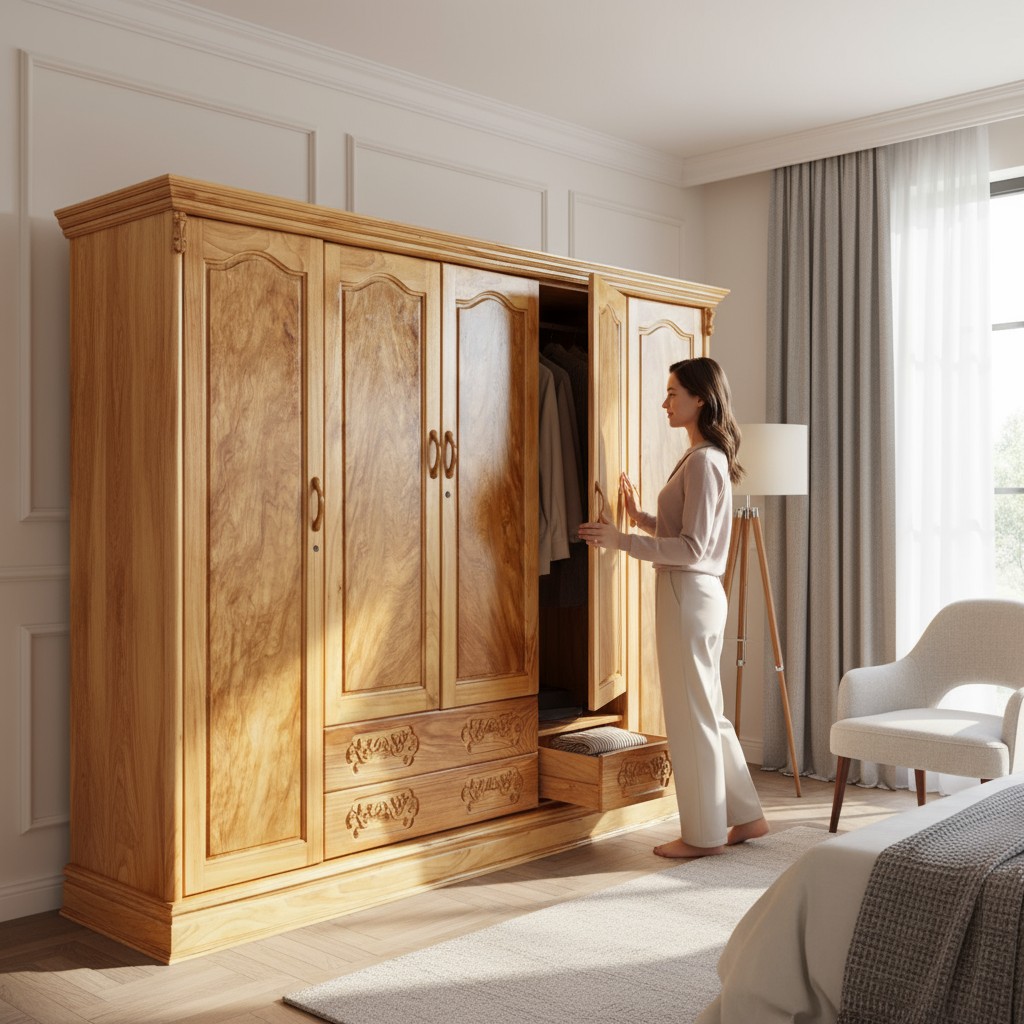 Mẫu tủ treo quần áo cánh lùa thông minh tiết kiệm không gian