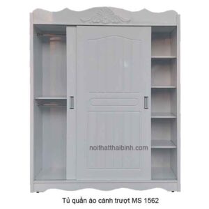 Tủ quần áo cánh trượt màu trắng MS 1562 Giá bán= 9,000,000đ giảm còn= 7,000,000đ