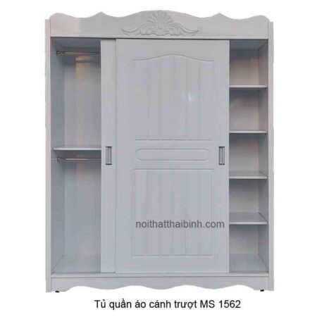 Tủ quần áo cánh trượt màu trắng MS 1562 Giá bán= 9,000,000đ giảm còn= 7,000,000đ