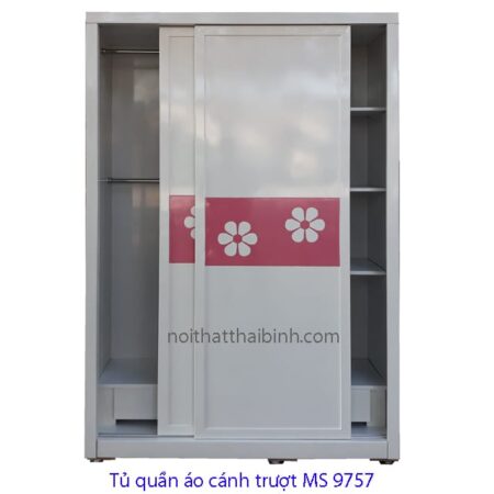 Tủ quần áo cánh trượt bông mai MS 9757 Giá 1m6 = 7.000.000