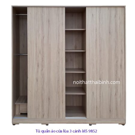 Tủ quần áo cửa lùa 3 cửa MS 9852 Giá 2m0 = 9.500.000