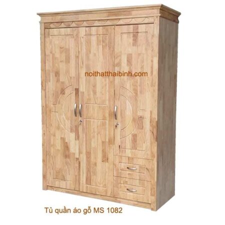 Tủ áo gỗ tự nhiên MS 1082 Giá bán = 9.500.000 đ