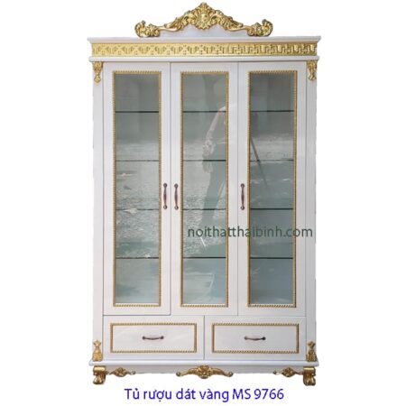 Tủ rượu dát vàng sang trọng MS 9766 Giá 1m2 = 12.000.000