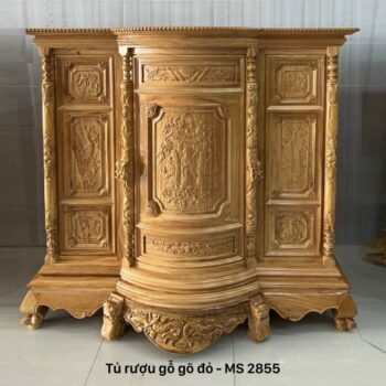 Tủ thờ gỗ gõ đỏ 1m8 MS 2855 | GIAO HỎA TỐC TPHCM