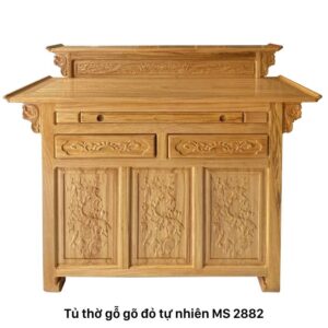 Bàn thờ gỗ gõ đỏ có tủ bên dưới MS 2882 | GIAO HỎA TỐC TPHCM