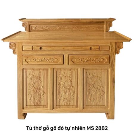 Bàn thờ gỗ gõ đỏ có tủ bên dưới MS 2882 | GIAO HỎA TỐC TPHCM