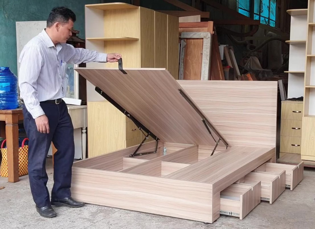 Giường gỗ mộng khít không cọt kẹt khi sử dụng