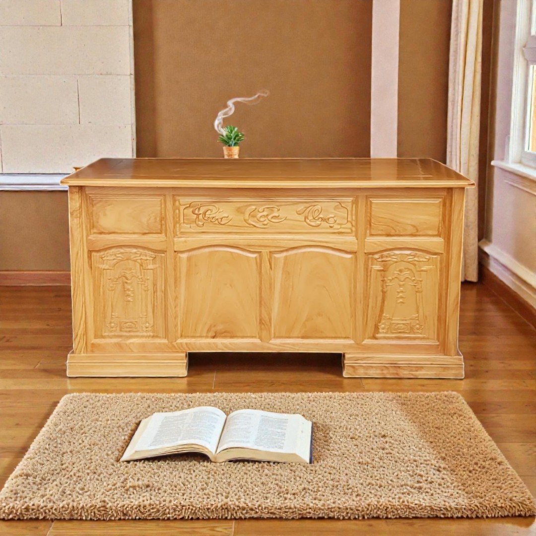 Mẫu bàn làm việc nhóm có vách ngăn tiện lợi