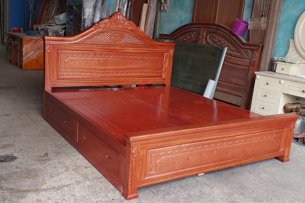 Thợ mộc Shop Đồ Gỗ đo vẽ kích thước giường theo thước Lỗ Ban
