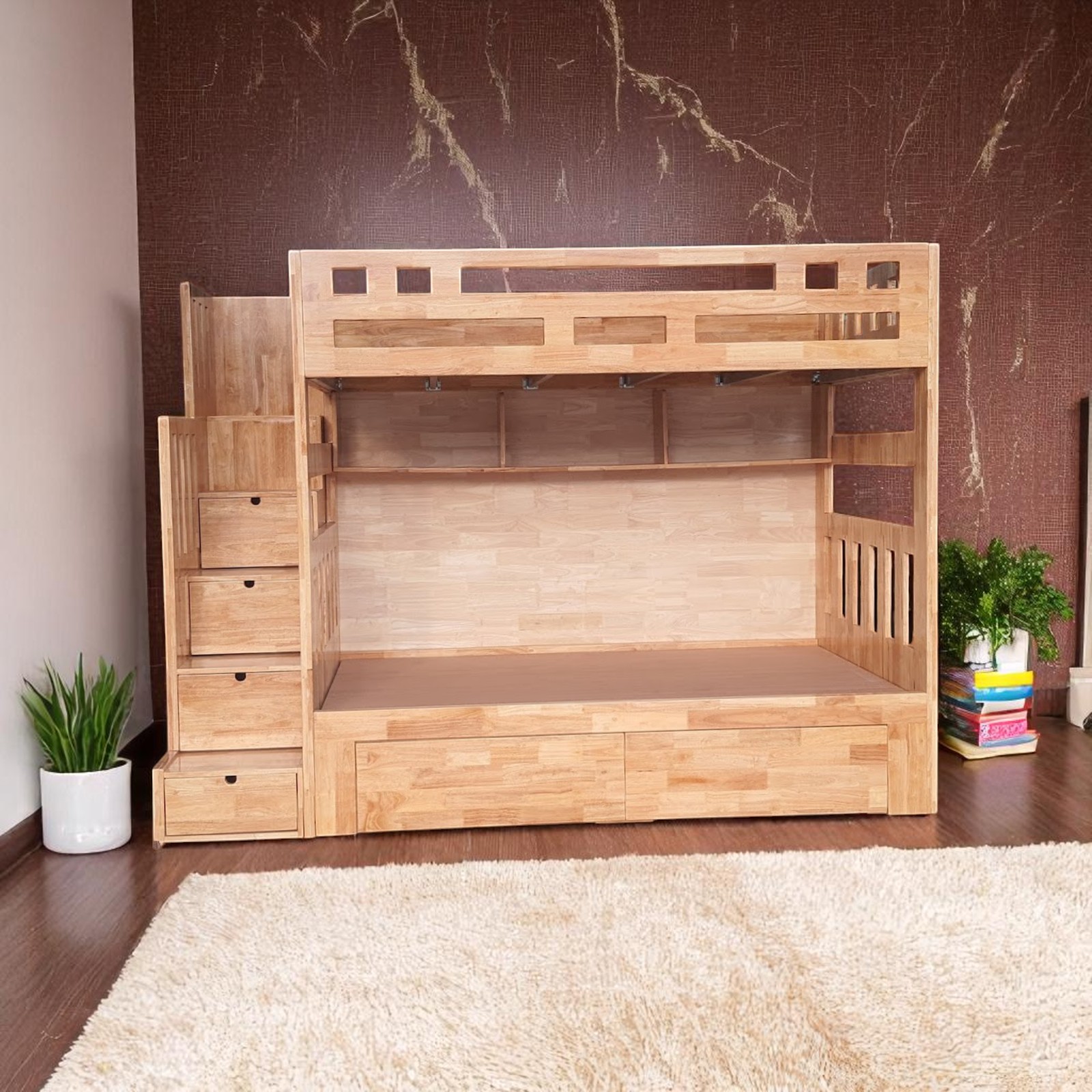 7 kiểu giường tầng gỗ cho bé gái yêu thích vừa đẹp vừa tiện lợi 2 Kiểu giường tầng gỗ cho bé gái yêu thích