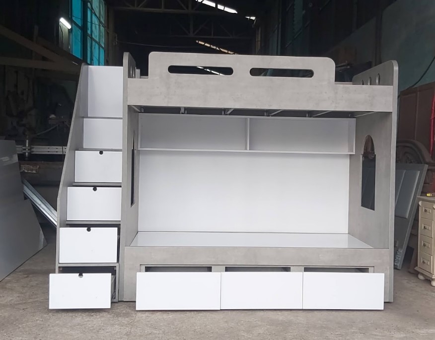 Giường tầng cao cấp Phú Nhuận tích hợp bàn học và tủ đồ