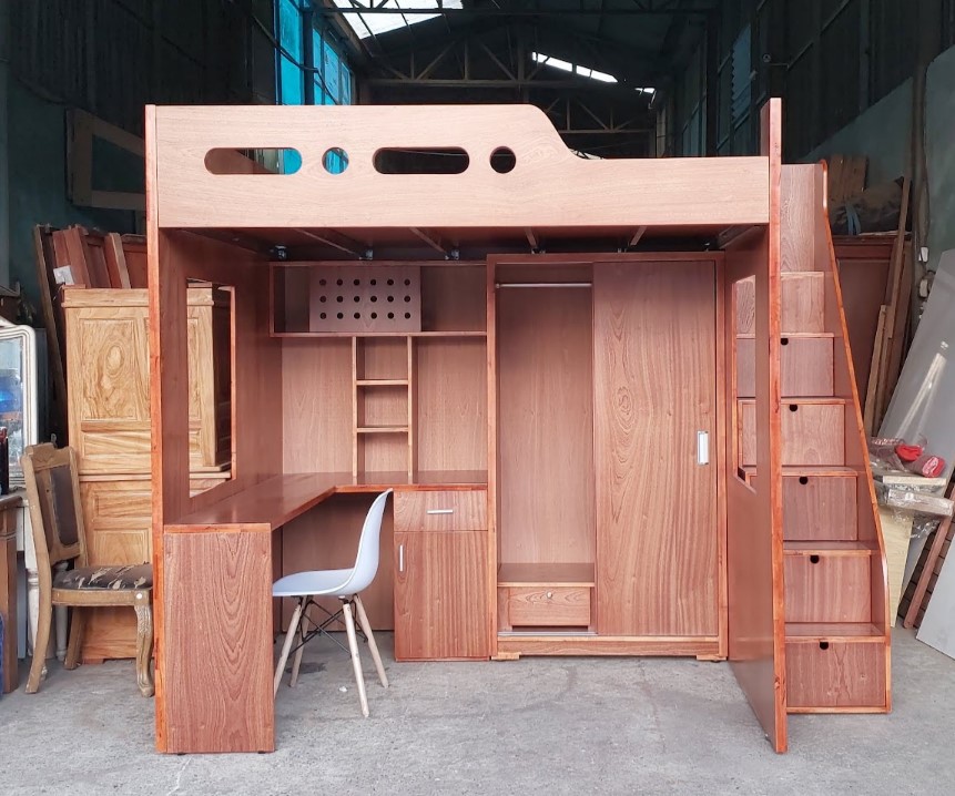 Giường tầng giá rẻ Phú Nhuận gỗ công nghiệp phủ melamine bền đẹp