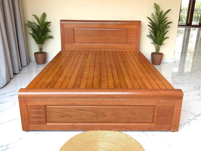 5 bí quyết chọn mua giường gỗ xoan đào đẹp, bền và tinh tế 6 Giường gỗ xoan đào đẹp