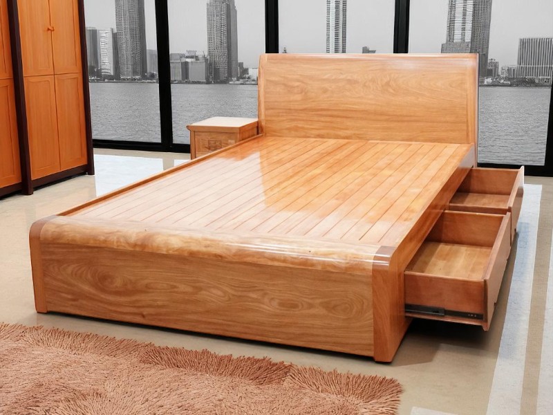 Giường Ngủ Gỗ Tự Nhiên Hóc Môn – Đẹp Và Bền Vững 1 Giường ngủ gỗ tự nhiên Hóc Môn