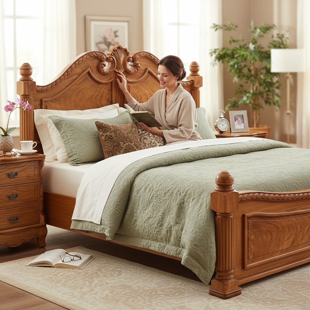 Giường Ngủ Chất Lượng - Bí Quyết Tạo Không Gian Nghỉ Ngơi Hoàn Hảo 28 Giường ngủ gỗ tự nhiên cao cấp với thiết kế tinh tế và bền bỉ