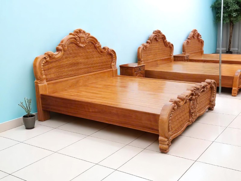 Giường ngủ gỗ xoan đào đẹp