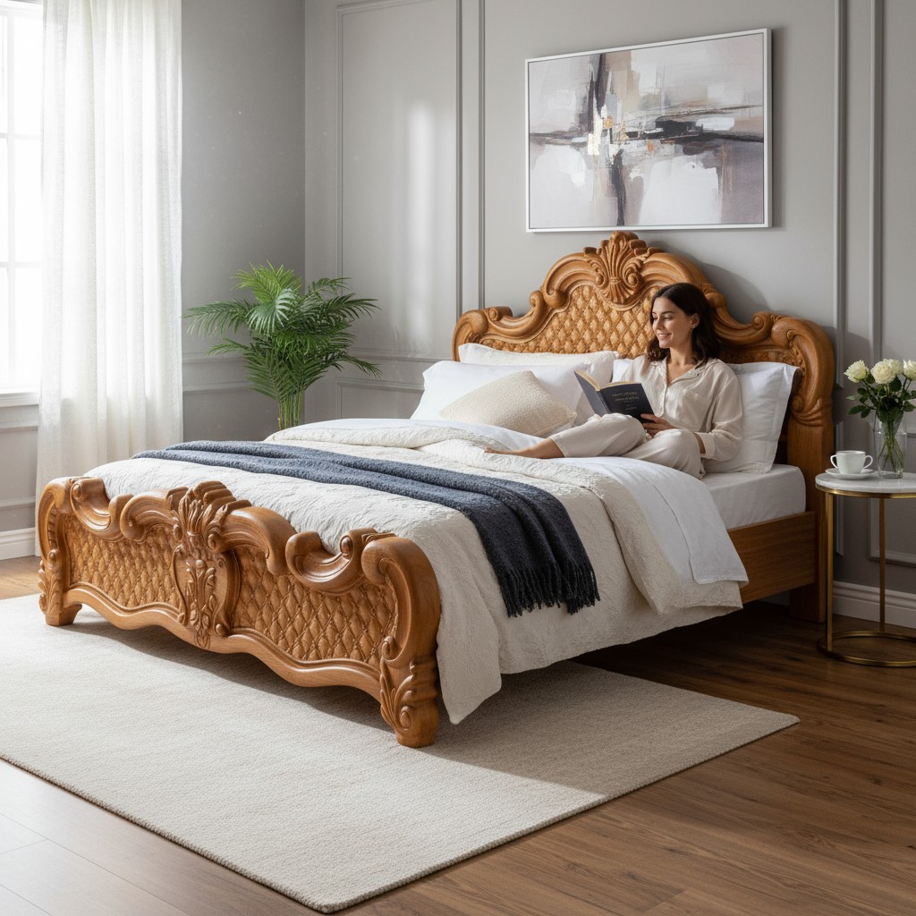 Giường Ngủ Chất Lượng - Bí Quyết Tạo Không Gian Nghỉ Ngơi Hoàn Hảo 34 Giường ngủ hiện đại tích hợp đèn LED và cổng sạc USB tiện lợi