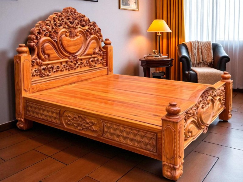 Giường gỗ đơn giản giá rẻ