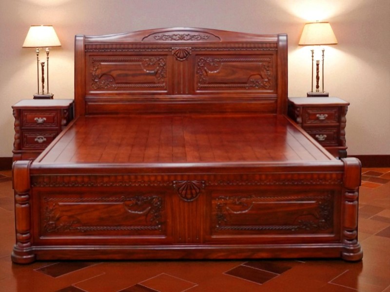 Giường Gỗ Gõ Đỏ 1m8 Sang Trọng Và Đẳng Cấp 3 Giường gỗ gõ đỏ 1m8