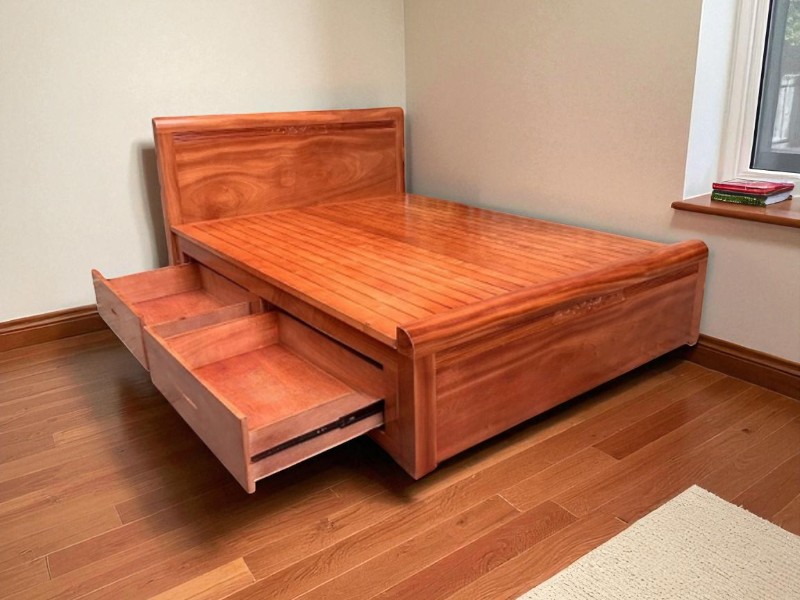 Giường ngủ gỗ xoan đào