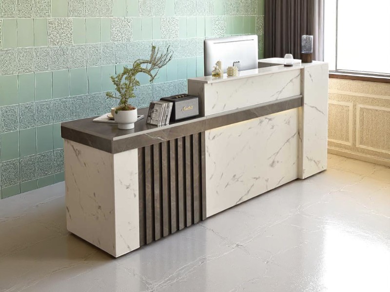 Quầy Lễ Tân Chữ L Đẹp, Tối Ưu Không Gian 2 Quầy lễ tân chữ L