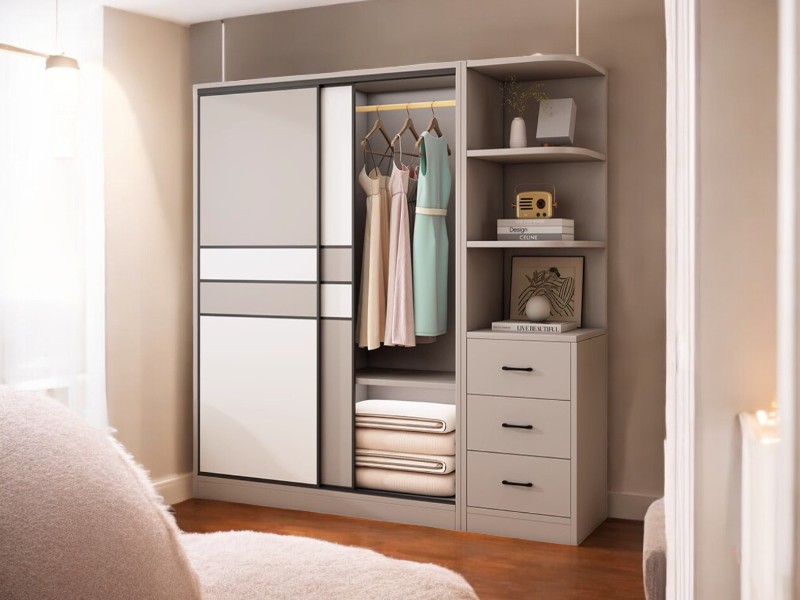 Tủ quần áo cửa lùa 2 cánh hiện đại tiết kiệm diện tích 1 Tủ quần áo cửa lùa 2 cánh