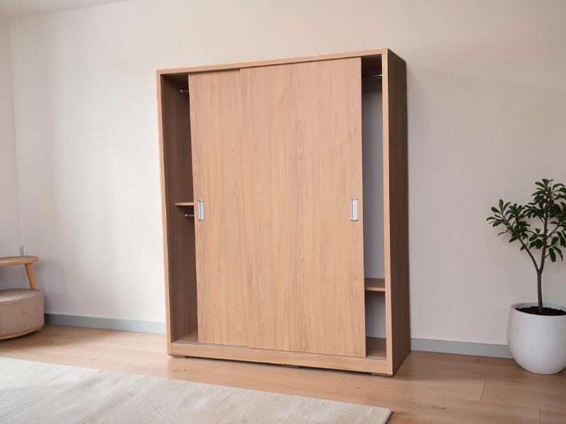 Tủ quần áo gỗ xoan đào hiện đại thiết kế tối giản