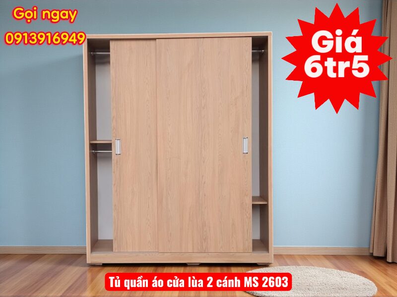 Tủ quần áo 2 cửa lùa