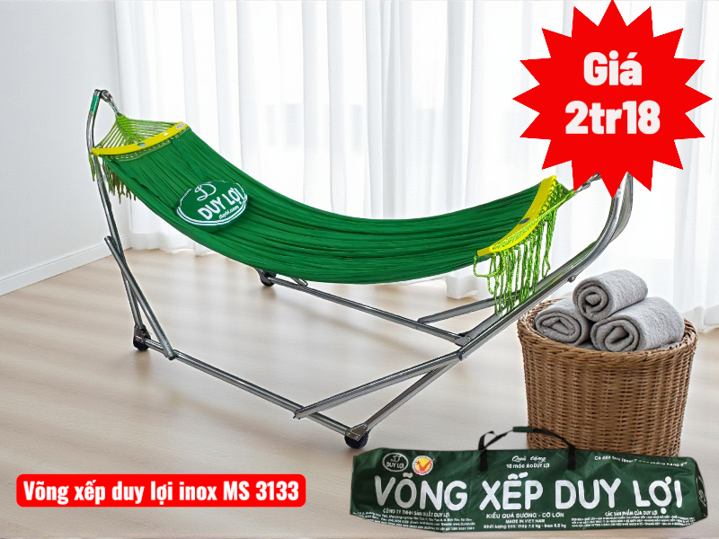 Võng Xếp Duy Lợi Inox 304 | Mã số 3133 | Giá 2tr15 1 Võng xếp Duy Lợi inox