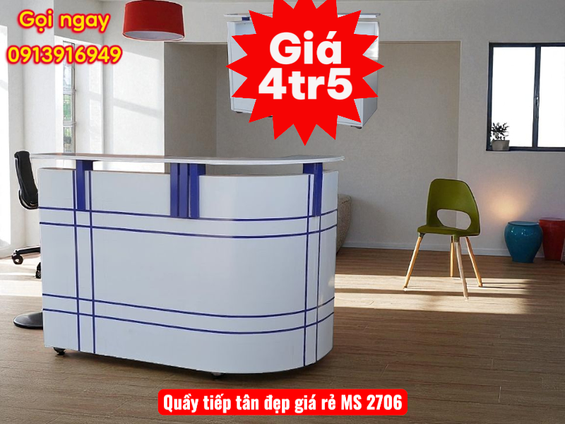 Quầy lễ tân đẹp cho văn phòng, cửa hàng | Mã số 2706 | Giá 4tr5 1 Quầy lễ tân đẹp